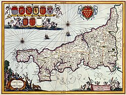 Mapa histórico de Cornualles