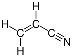 Estructura química del acrilonitrilo