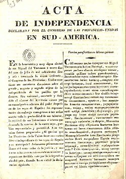 Acta de Independencia argentina redactada en español y en quechua en 1816