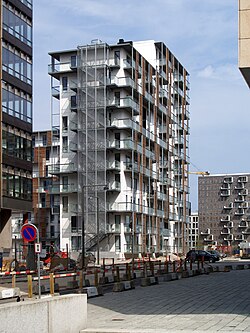 Edificios residenciales en Ørestad City, diseño de Tegnestuen Vandkunsten.