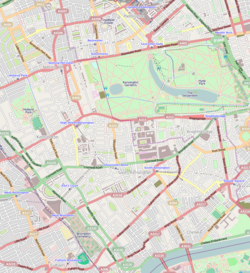 Mapa detallado de Kensington que muestra la ubicación de los jardines