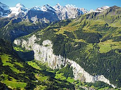Vista panorámica del Valle de Lauterbrunnen