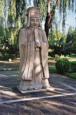 Estatua de piedra en el Camino Sagrado de las Tumbas Ming