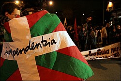 Manifestación nacionalista vasca en Montevideo