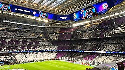 Interior del Estadio Santiago Bernabéu en Madrid.