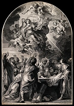 Grabado de La Asunción de la Virgen