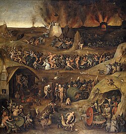 El Infierno, óleo sobre tabla de Pieter Huys, 1570