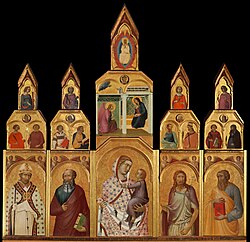 Políptico Tarlati de Pietro Lorenzetti elaborado al temple y oro sobre tabla