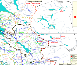 Mapa de la cuenca del río Yelcho