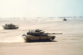 Fuerza combinada de M1 Abrams y M2 Bradley en la Guerra del Golfo