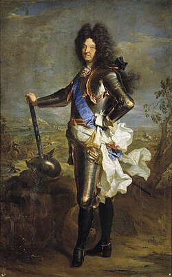 Retrato formal de Luis XIV en edad avanzada