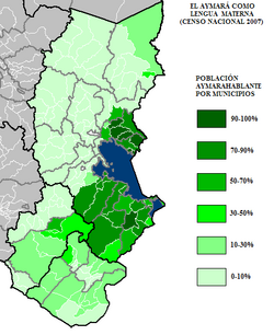 Distribución de la población aimarófona en Puno, Perú