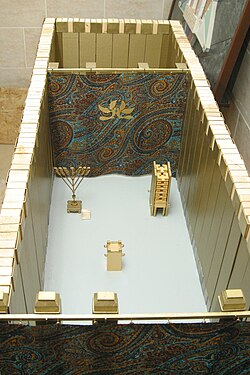Modelo del Tabernáculo mostrando el Santo y el Santo de los Santos