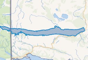 Mapa geográfico de la zona del Lago Fagnano