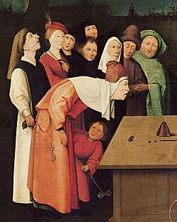 Detalle de una obra pictórica de El Bosco realizada alrededor del año 1500 que representa un escenario de apropiación ilícita.