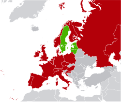 Mapa geopolítico que señala en verde los mercados activos y en rojo las antiguas operaciones de Tele2 en Europa.