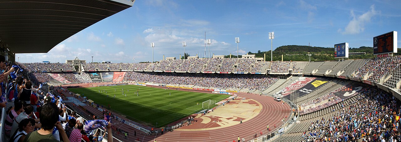 Vista de Montjuïc durante el último partido del Espanyol