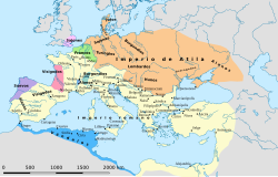 Situación política de Europa hacia el año 460 d. C.