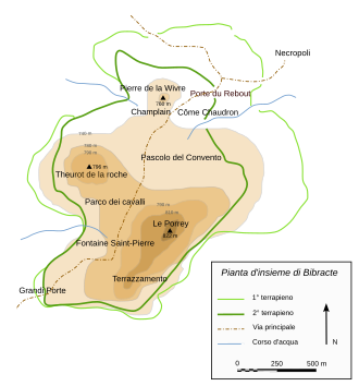 Mapa de la Batalla de Bibracte