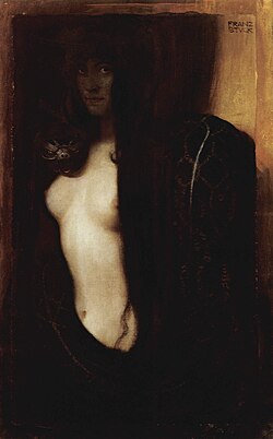 Pintura El pecado de Franz Stuck.
