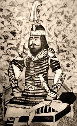 Retrato e información biográfica sobre Tamerlán