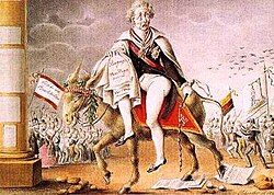 Caricatura de la huida de Metternich