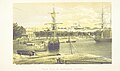 Extremo oeste de Hamilton Wharf en el año 1857