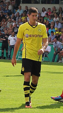 Robert Lewandowski durante su etapa en el Borussia Dortmund