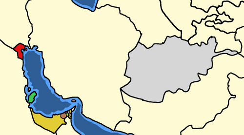 Mapa de los Emiratos del Golfo Pérsico