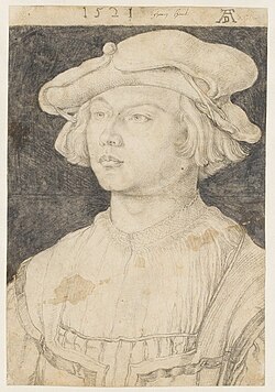 Retrato de Bernard van Orley realizado por Alberto Durero