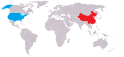 Representación gráfica de Estados Unidos y la República Popular China