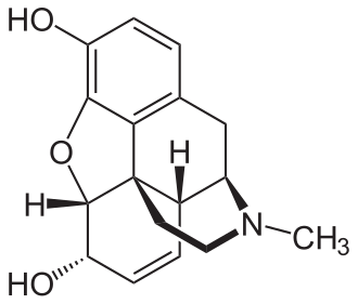 Representación química de la estructura de la morfina