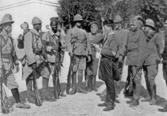 Soldados de diversas nacionalidades de la Entente en el frente de Salónica