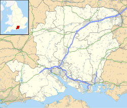 Mapa de localización de Southampton en Hampshire