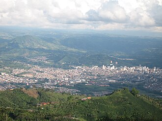 Pereira vista desde la serranía Alto del Nudo.