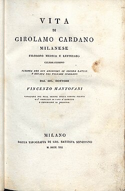 Edición histórica de la autobiografía De propria vita de Cardano
