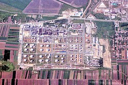 Instalaciones de la refinería de petróleo en Pančevo