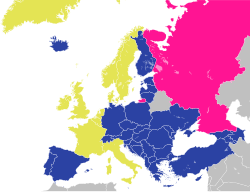 Mapa de los Estados pertenecientes al Consejo de Europa