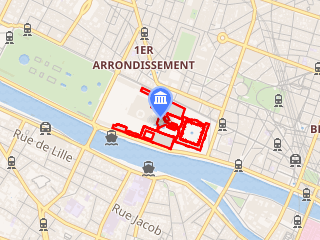 Plano de localización del Louvre