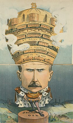 Caricatura de John D. Rockefeller de 1901 publicada en la revista Puck
