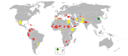Mapa de población mundial del burro