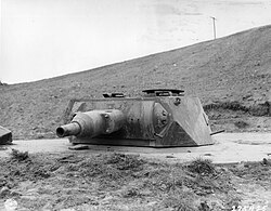 Torreta alemana en la playa de Omaha, junio de 1944