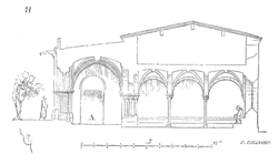 Sección del claustro y sala capitular de Fontfroide