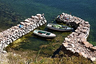 Isla Taquile en el lago Titicaca