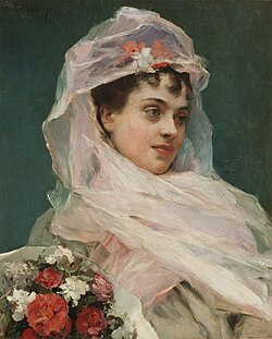 Retrato de Aline Masson con tocado de gasa