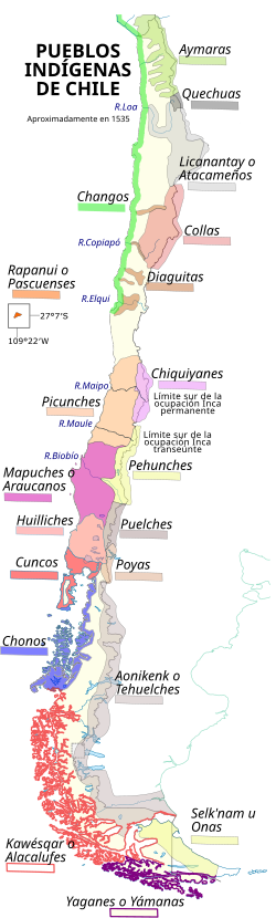 Mapa de los pueblos indígenas de Chile