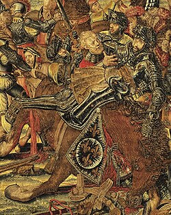 Detalle de tapiz sobre la captura de Francisco I