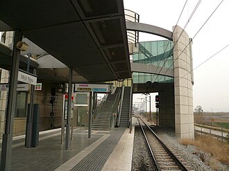 Andenes y estación en superficie de Molí Nou