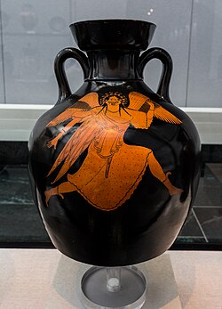 Gorgona corriendo representada en un ánfora de Múnich, c. 490 a. C.