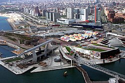 Vista aérea del recinto del Fórum Universal de las Culturas 2004